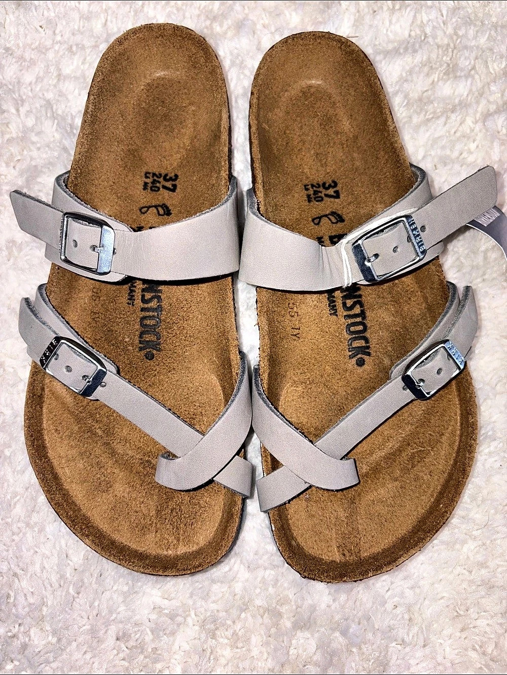 Birkenstock Mayari Dove Taupe Sandals Gray EU 37 NIB/NWT
